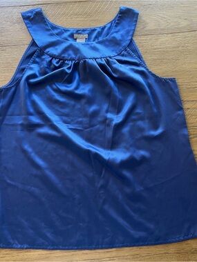 Ann Taylor Deep Royal Blue Sleeveless Yoke Top